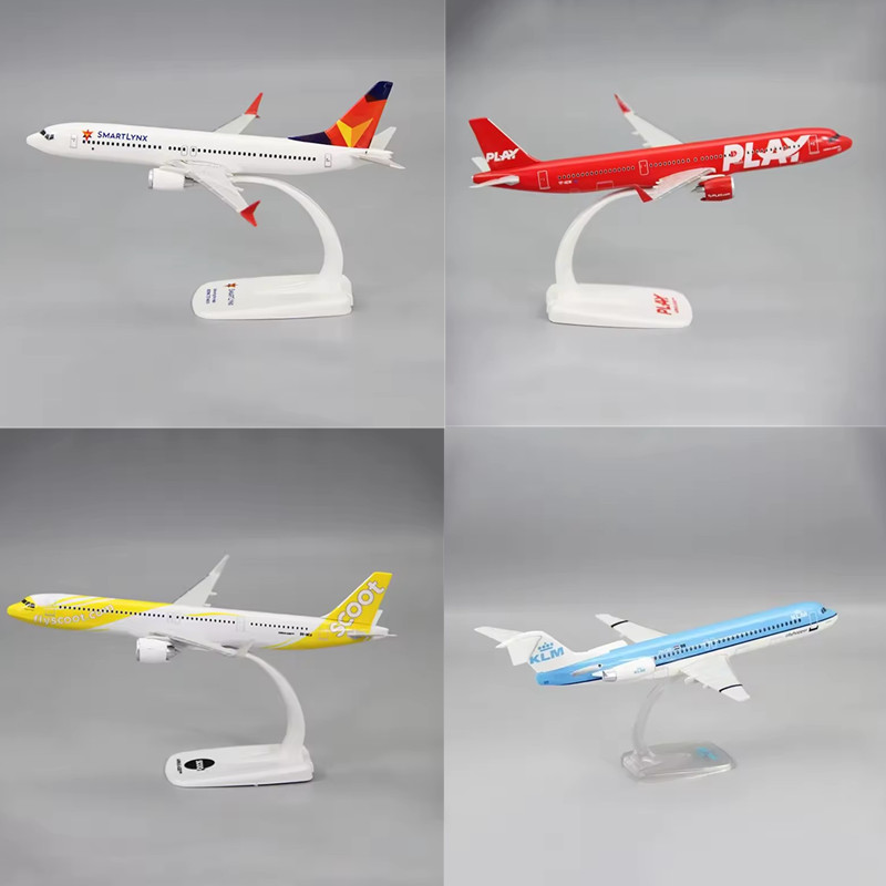 Model Airplane Plastic - 1/100 스케일 에어/KLM FK-100/SMARTLYNX/PLAY 항공기 조립