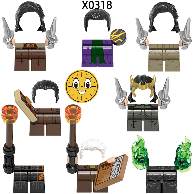 Lego Set Creator - 액션 피규어 책 무기 다리 헤어